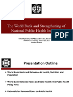 The World Bank and Strengthening of National Public Health Institutes