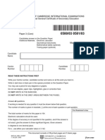 IGCSE MATHS 580 - 2005 - QP - 3