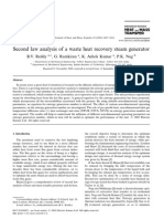 2nd Law Analysis of Waste Heat Steam Boiler