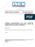 INEN 1529-14-2014 Staphylococcus Aureus, Recuento en Placa