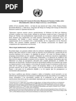 Informe de Visita A Perú Del Grupo de Trabajo de La ONU Sobre Discriminación Contra La Mujer