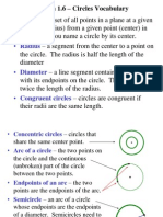 Circle: Section 1.6 - Circles Vocabulary