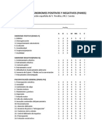 Escala de Los Sindromes Positivos y Negativos