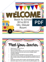 Back To School 2014-2015 Mrs. Dreyer Room