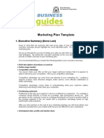 Marketing Plan Template: 1. Executive Summary (Done Last)