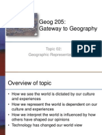 Geog 205: Gateway To Geography: Topic 02: Geographic Representations