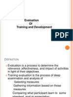 Evaluation of Training and Development