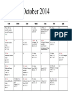 October 2014: Sun Mon Tue Wed Thu Fri Sat