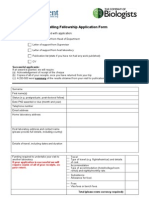 Travelling Fellowship Application Form: Checklist of Items To Be Included With Application