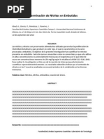 Determinación de Nitritos en Embutidos