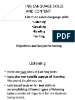 Assessing Language Skills and Content