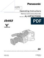 Panasonic Hpx2700 Manual