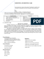 Complimenting and Showing Care Worksheet