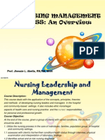 The Nursing Management PROCESS: An Overview: Prof. Jhessie L. Abella, RN, RM, MAN