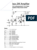 Mini-Box 2W Amplifier: Designed For Self-Powered 8, 4 & 2 Ohm Loudspeakers Bass-Boost Switch Circuit Diagram