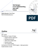 Application of FPGA Design: Design Challenges For Implementing Realtime A5/1 Attack With Precomputation Tables