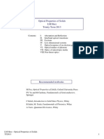 Optical Properties of Solids LM Herz Trinity Term 2013