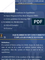 Equillibrium of Coplanar Concurrent Forces