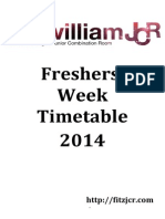 Updated Official Freshers Timetable