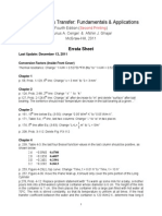 Heat and Mass Transfer: Fundamentals & Applications: Errata Sheet