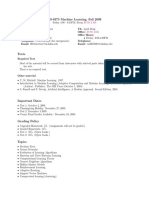 UT Dallas Syllabus For cs6375.001.09f Taught by Haim Schweitzer (Haim)