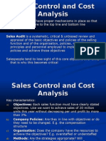 Sales Control and Cost Analysis