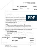 Assignment Cover Sheet: Name of Lecturer (Print Clearly) Due Date