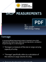 Ship Measurements: By-Kevin Joseph MBA (Energy Trading)