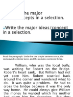 Identify The Major Ideas/concepts in A Selection. Write The Major Ideas/concept in A Selection