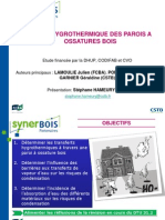 Hygrothermique Parois Ossature Bois Fcba CSTB PDF