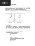 2.3 Procesos Ligeros (Hilos o Hebras)