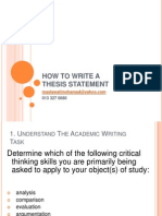 How To Write A Thesis Statement