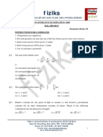 Fiziks: Jnu-Entrance Examination-2009 M.Sc. Physics Maximum Marks: 90 Instructions For Candidates