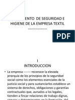 Reglamento de Seguridad e Higiene de La Empresa Textil PDF