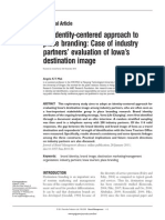 An Identity-Centered Approach To Place Branding: Case of Industry Partners ' Evaluation of Iowa ' S Destination Image