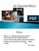 French Classical Menu Presentation