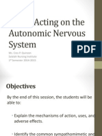 Drugs Acting On The Autonomic Nervous System