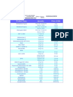 Product Name Quantity Price (USD)