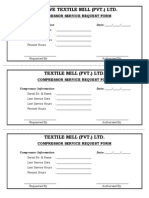 Compressor Service Request Form