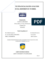 Comparative Financial Ratio Analysis With Special Reference To Bhel