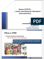 Aspen HYSYS - Steady States and Dynamic Simulator (Introduction) PDF