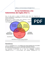 Desenredando Los Homófonos y Los Heterónimos Del Inglés Part 1 PDF