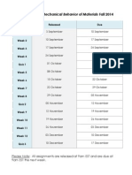 Schedule: 3.032x Mechanical Behavior of Materials Fall 2014