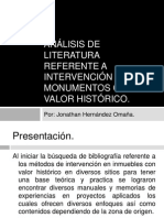 Análisis de Literatura Referente A Intervención de Monumentos