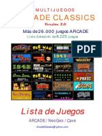 Arcade Classics: Lista de Juegos