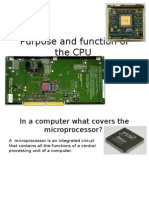 Purpose and Function of The CPU