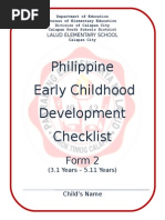 Ecd Checklist Kindergarten