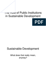 The Role of Public Institutions in Sustainable Development