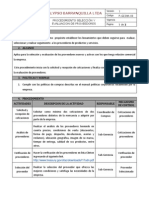 P-GCOM-03 Procedimiento de Seleccion y Evaluacion de Proveedores