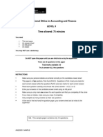 Sample Paper For Professional Ethics in Accounting and Finance